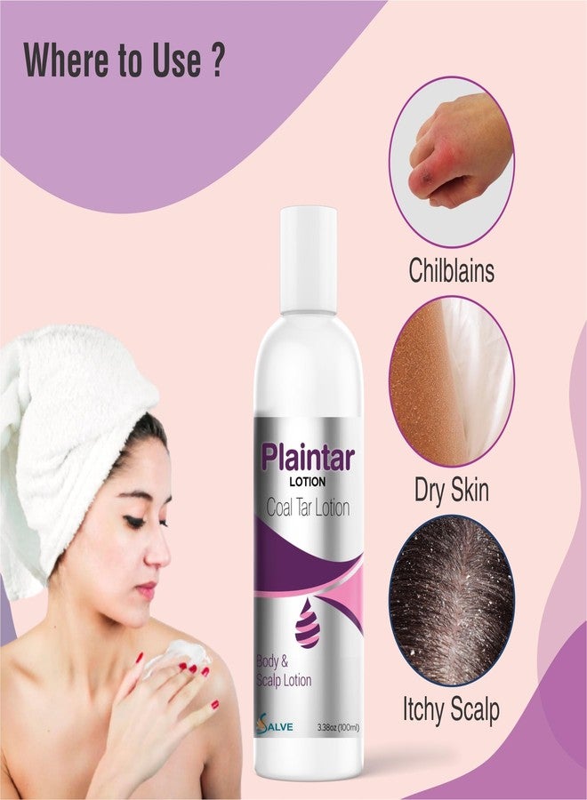 SALVE Plaintar Coal Tar Lotion (100 ml / 3.38 fl oz) - Leave-On Body & Scalp Lotion for Flaky Dry and Psoriasis-Prone Skin - Image 2